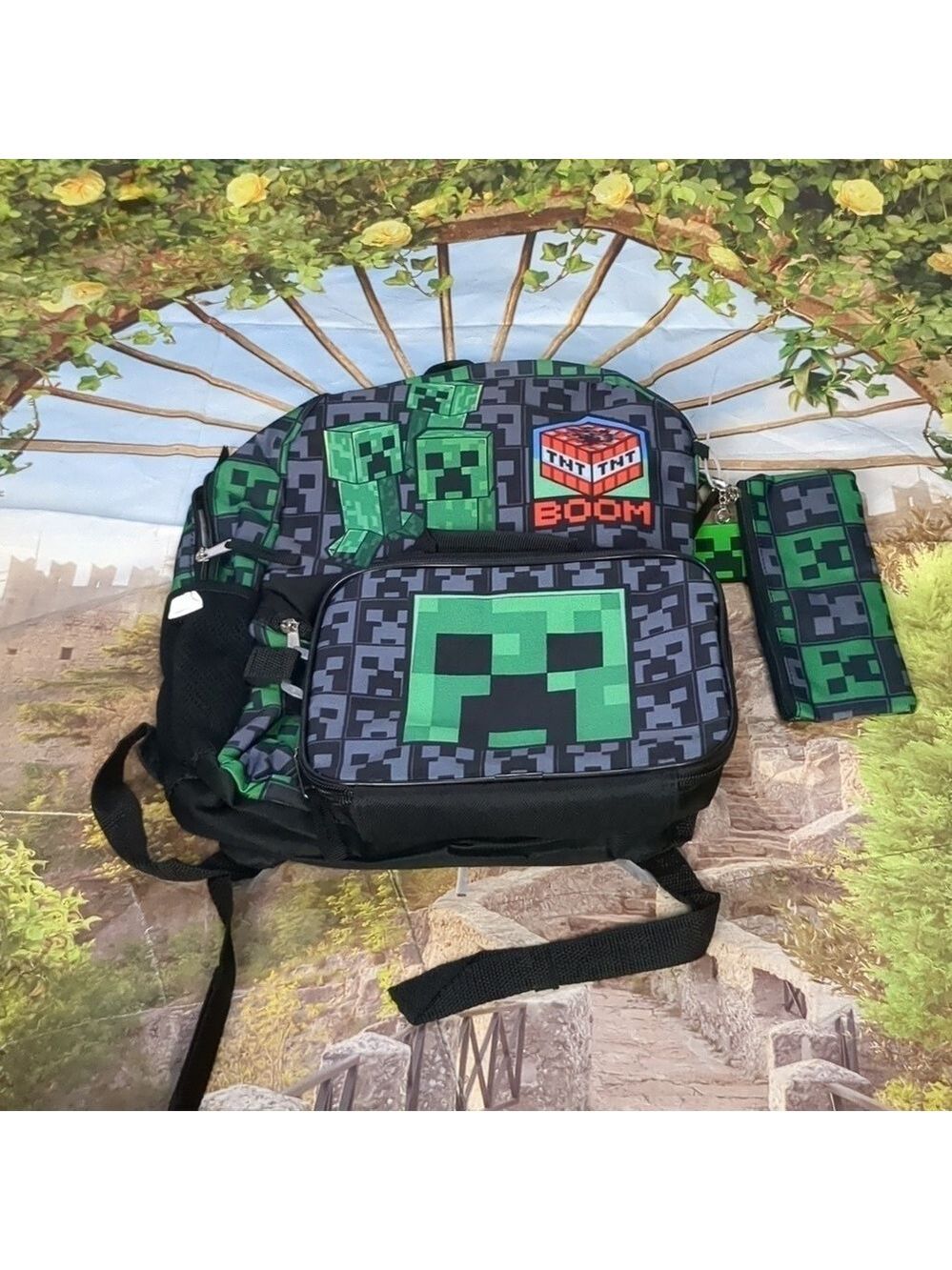 MINECRAFT 5 piece backpack set